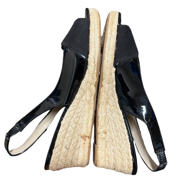 Ellen Tracy Keeffe Open Toe Slingback Wedges 8M - Picture 4 of 9